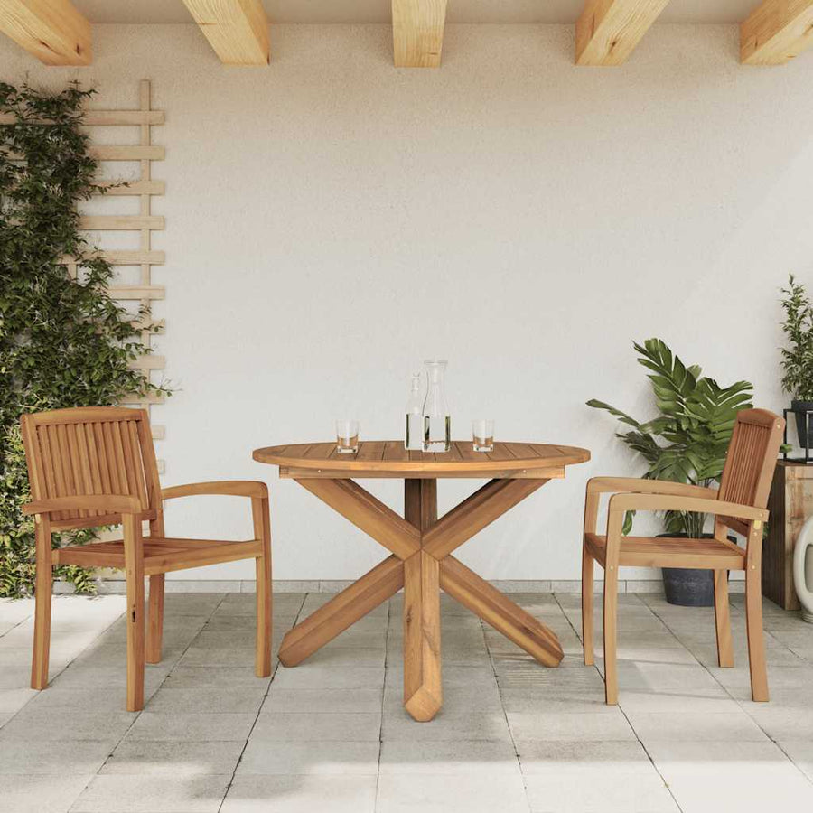 Tuintafel Ø109x74 cm massief teakhout