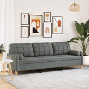 3-zitsbank 210 cm stof donkergrijs