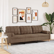Driezitsbank 210 cm stof bruin