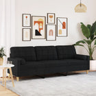 3-zitsbank 210 cm stof zwart