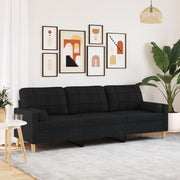 3-zitsbank 210 cm stof zwart