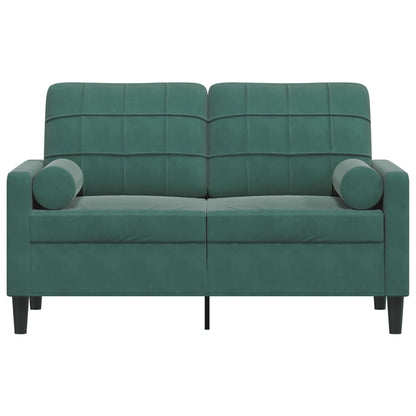 Tweezitsbank met sierkussens 120 cm fluweel donkergroen