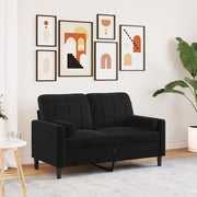 Tweezitsbank 120 cm fluweel zwart
