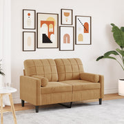 Tweezitsbank 120 cm fluweel bruin