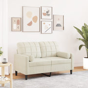 Tweezitsbank 120 cm fluweel crèmekleurig