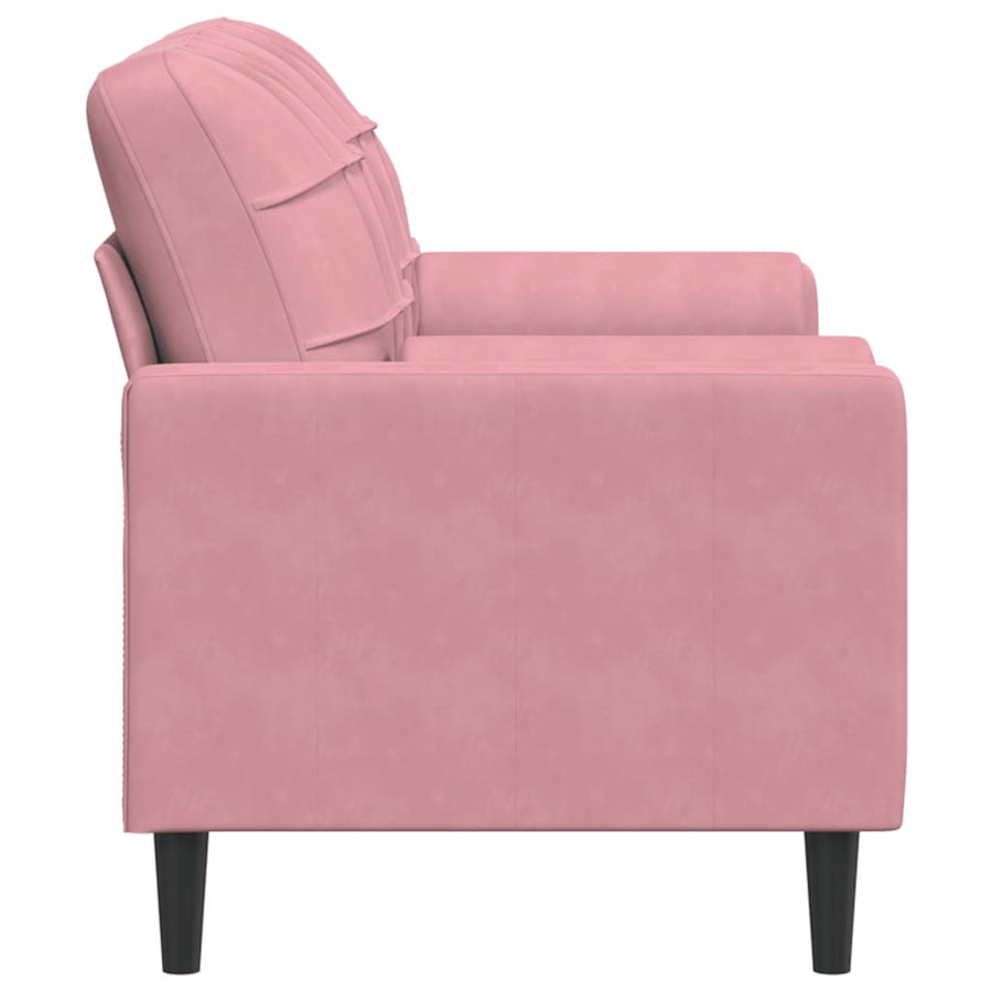 Tweezitsbank met sierkussens 140 cm fluweel roze