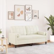 Tweezitsbank 140 cm fluweel crèmekleurig