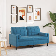 Tweezitsbank 140 cm fluweel blauw