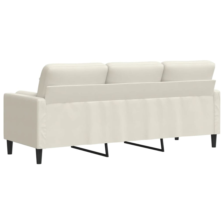 Driezitsbank met sierkussens 180 cm fluweel crèmekleurig
