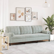 3-zitsbank 210 cm fluweel lichtgrijs