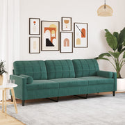 3-zitsbank 210 cm fluweel donkergroen