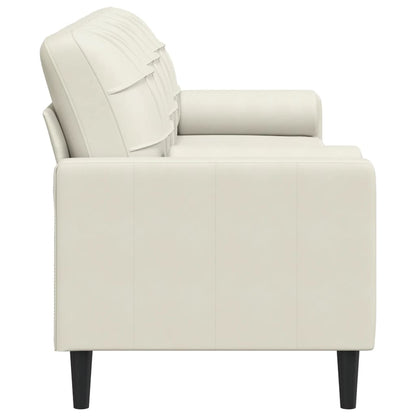 3-zitsbank met sierkussens 210 cm fluweel crèmekleurig