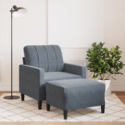 Fauteuil met voetenbank 77x77x80 cm donkergrijs fluweel