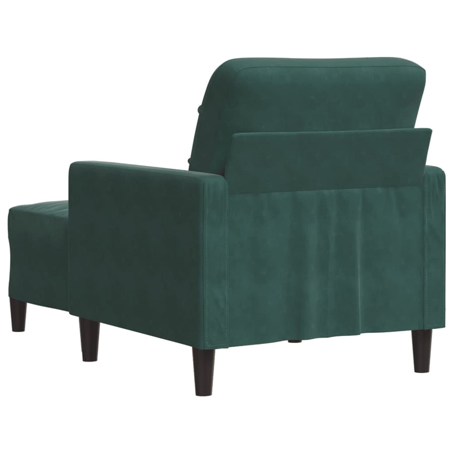 Fauteuil met voetenbank 60 cm fluweel donkergroen
