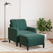 Fauteuil met voetenbank 77x77x80 cm fluweel donkergroen