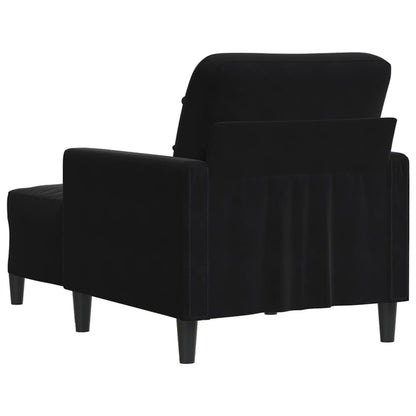 Fauteuil met voetenbank 60 cm fluweel zwart