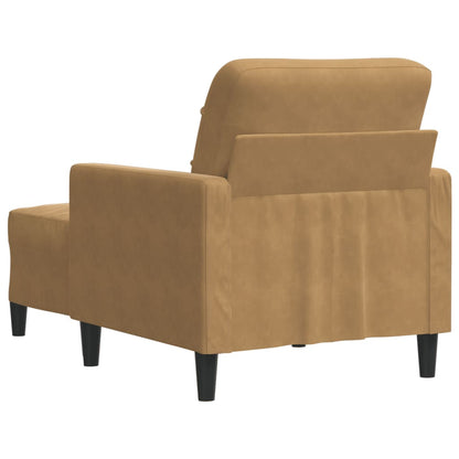 Fauteuil met voetenbank 60 cm fluweel bruin