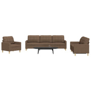 Loungeset 3-delig stof bruin