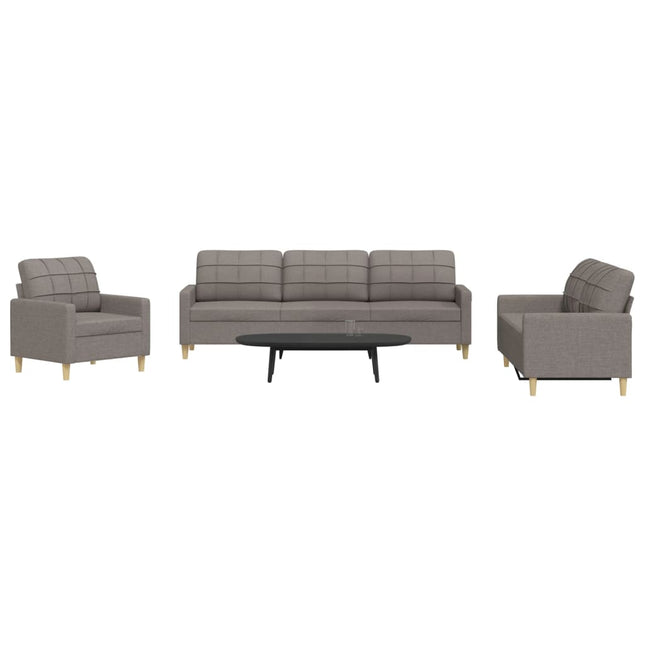 3-delige Loungeset stof taupe