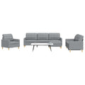 Loungeset 4-delig stof lichtgrijs