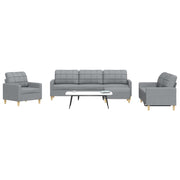 Loungeset 4-delig stof lichtgrijs