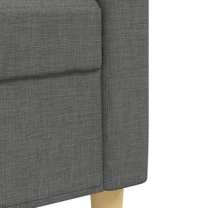 4-delige Loungeset met voetenbank stof donkergrijs