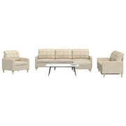 Loungeset 4-delig crèmekleurig stof