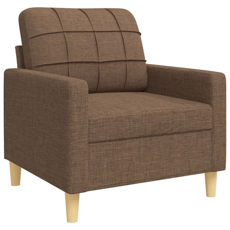 4-delige Loungeset met voetenbank stof bruin