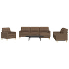 Loungeset 4-delig stof bruin
