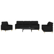 Loungeset 4-delig stof zwart