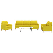 Loungeset 4-delig stof lichtgeel