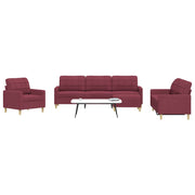 Loungeset 4-delig stof wijnrood
