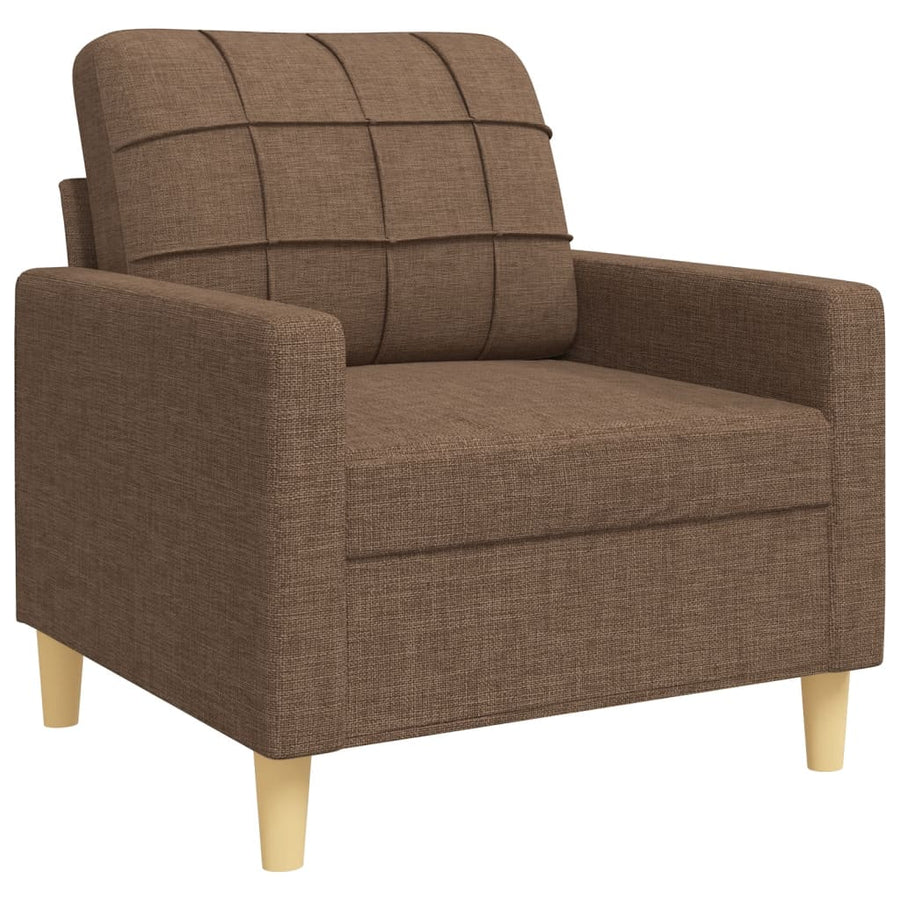 3-delige Loungeset met sierkussens stof bruin
