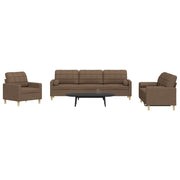 Loungeset 3-delig stof bruin