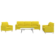 Loungeset 3-delig lichtgeel stof