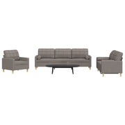 Loungeset 3-delig taupe stof