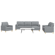 Loungeset 4-delig stof lichtgrijs