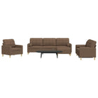 Loungeset 4-delig stof bruin