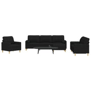 Loungeset 4-delig stof zwart