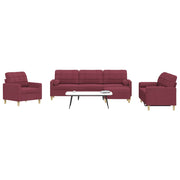 Loungeset 4-delig wijnrood stof