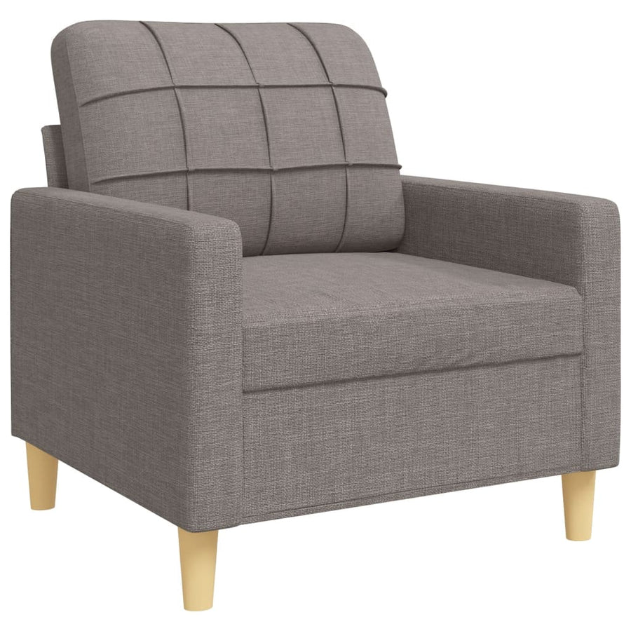 4-delige Loungeset met voetenbank en kussens stof taupe