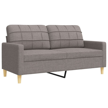 4-delige Loungeset met voetenbank en kussens stof taupe