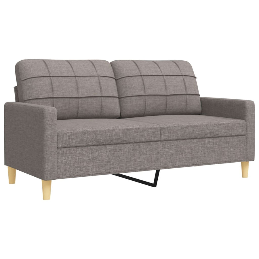 4-delige Loungeset met voetenbank en kussens stof taupe