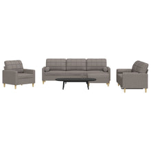 4-delige Loungeset met voetenbank en kussens stof taupe