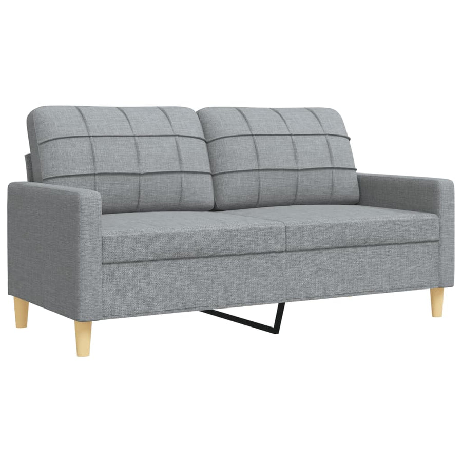 2-delige Loungeset stof lichtgrijs