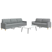 Loungeset 2-delig stof lichtgrijs
