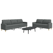 Loungeset stof donkergrijs 2-delig