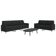 Loungeset stof 2-delig zwart