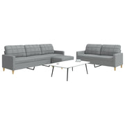 Loungeset 3-delig stof lichtgrijs
