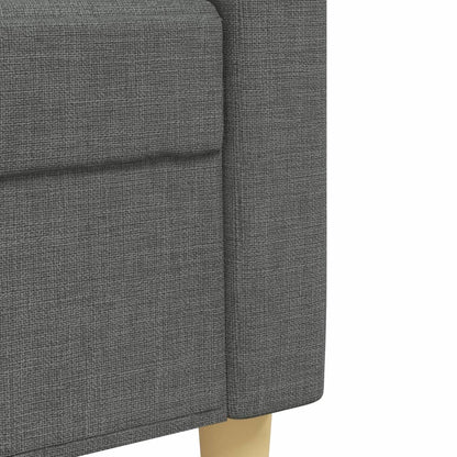3-delige Loungeset met voetenbank stof donkergrijs